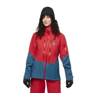 Black Diamond Recon Lt Stretch Shell Womens Ski Small Red Blue NEW $449